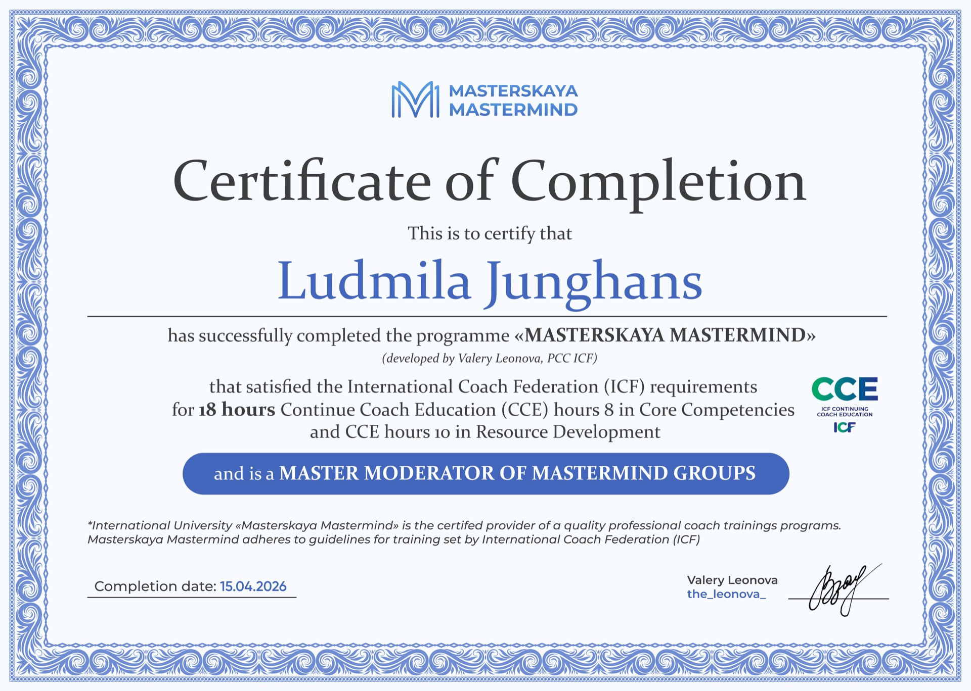 Mastermind Facilitator – Ludmila Junghans